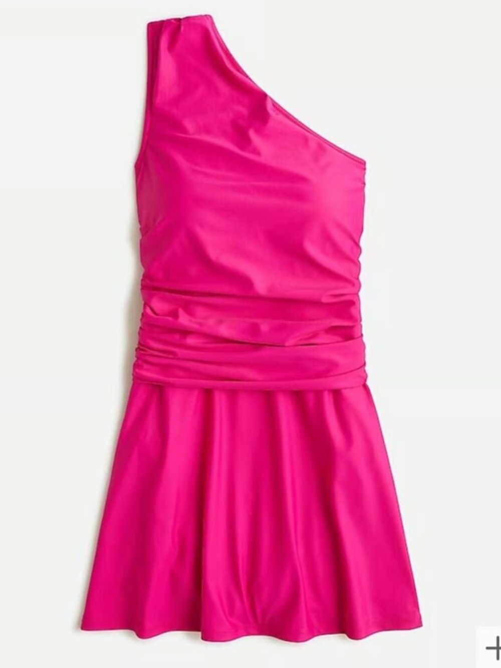 J. Crew Rushed One Shoulder Swim Dress